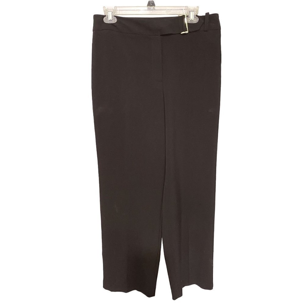 New Worthington Petites Stretch Black Dress Pants Silver Buckle Women's Size 12P